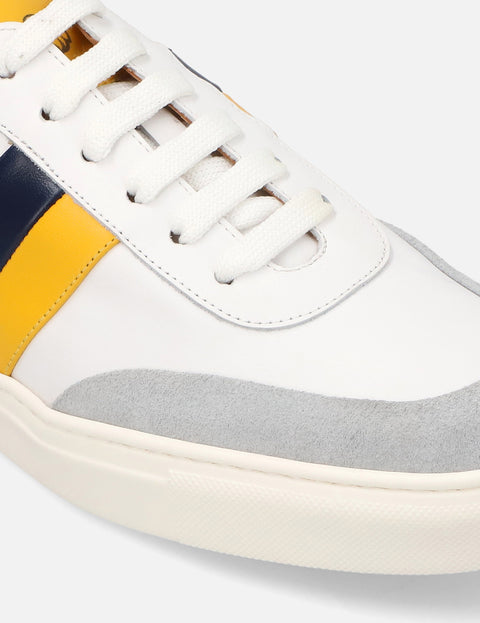Tenis en piel y ante multicolor