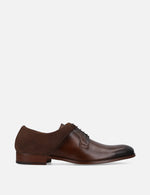 Blucher en piel y ante color caoba