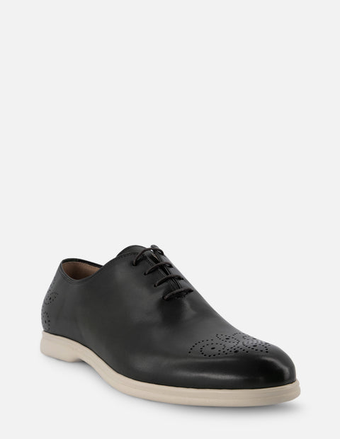 Zapato Oxford con picado en color verde para hombre