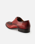 Blucher en piel napa trenzada color rojo con sombreados en aerógrafo para hombre