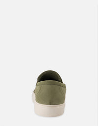 Mocasín en ante color verde para hombre