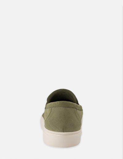 Mocasín en ante color verde para hombre