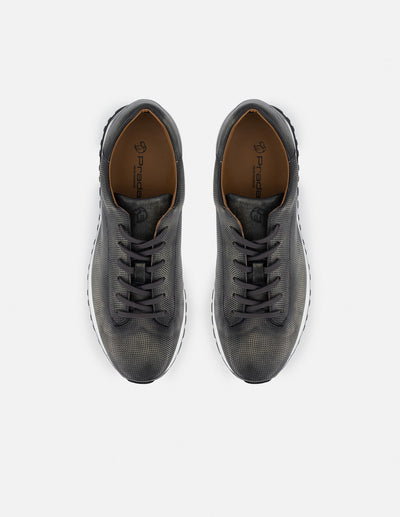 Tenis en piel napa color gris para hombre