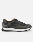 Tenis en piel napa color gris para hombre