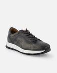 Tenis en piel napa color gris para hombre