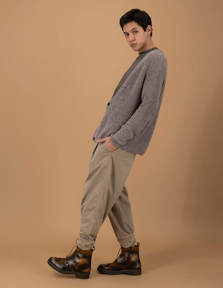 Botin en piel y ante color caoba con sombreados en aerografo y picado María para hombre