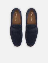 Mocasín en piel ante color azul marino para hombre