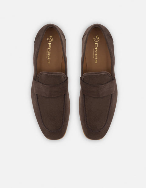 Mocasín en piel ante color marrón para hombre