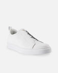 Tenis en piel bombeada color blanco para hombre