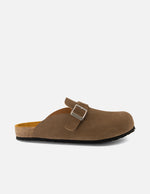 Mule en piel napa color lodo para hombre