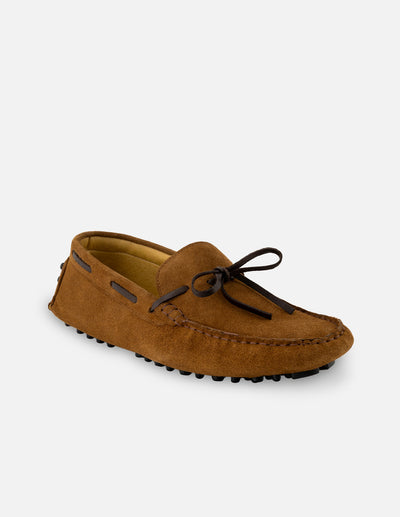 Mocasín en piel ante color cuero para hombre
