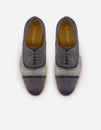 Zapato Oxford gris en ante y textil para hombre