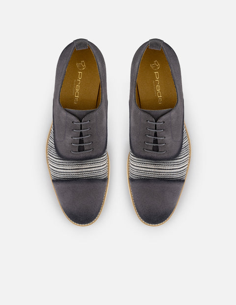 Zapato Oxford gris en ante y textil para hombre
