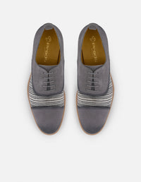 Zapato Oxford gris en ante y textil para hombre