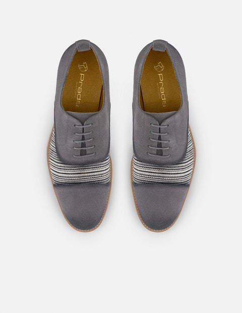 Zapato Oxford gris en ante y textil para hombre