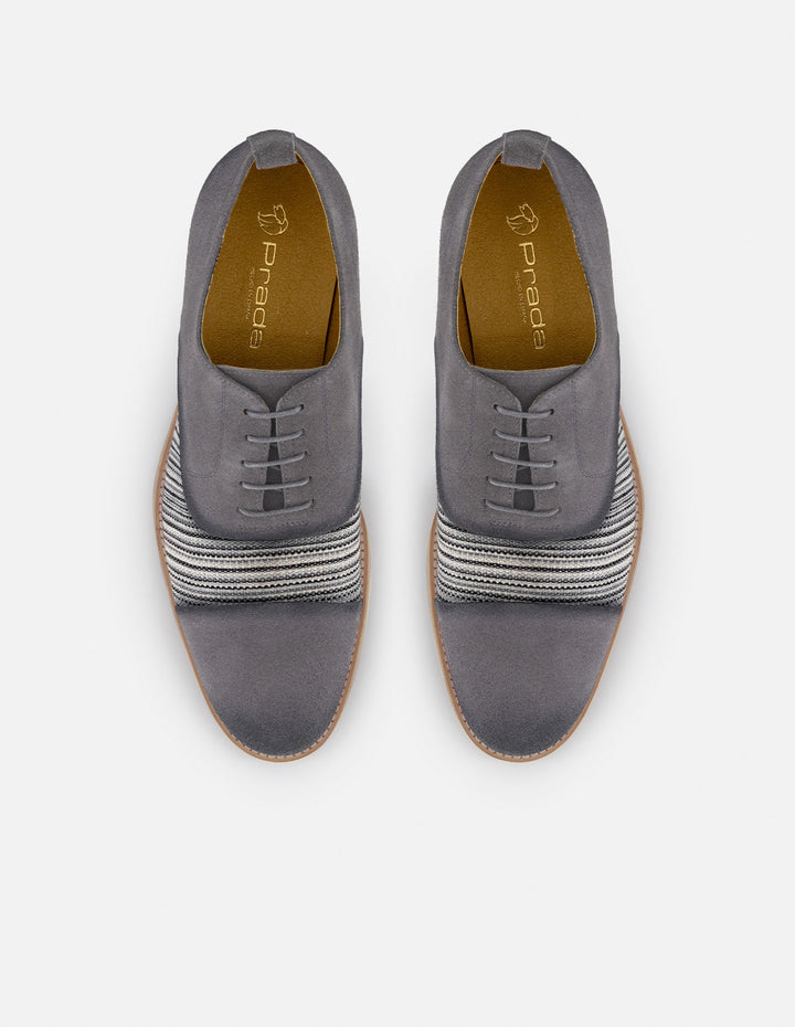 Zapato Oxford gris en ante y textil para hombre