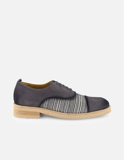 Zapato Oxford gris en ante y textil para hombre