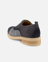Zapato Oxford gris en ante y textil para hombre