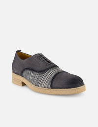 Zapato Oxford gris en ante y textil para hombre