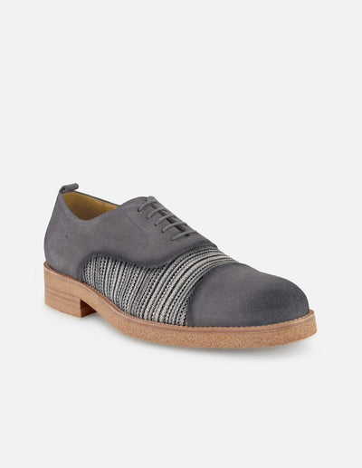 Zapato Oxford gris en ante y textil para hombre