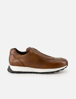 Tenis color cuero de piel para hombre sin cordones