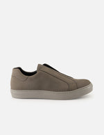 Tenis verde de nobuck para hombre sin cordones