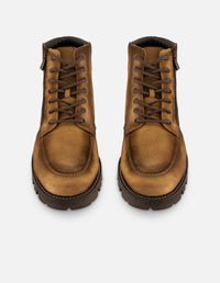 Botines color cuero de ante para hombre con sombreado artesanal