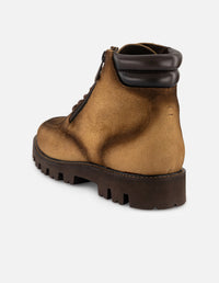 Botines color cuero de ante para hombre con sombreado artesanal