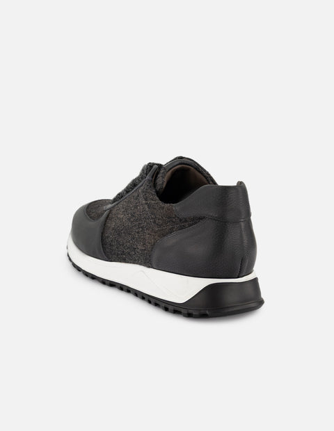Tenis grises para hombre en textil tipo lana y piel bombeada