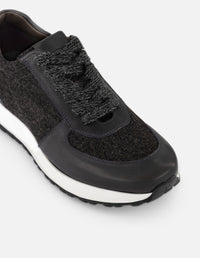 Tenis grises para hombre en textil tipo lana y piel bombeada