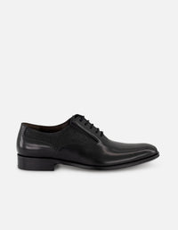 Zapato Inglés negro de piel para hombre con elásticos laterales