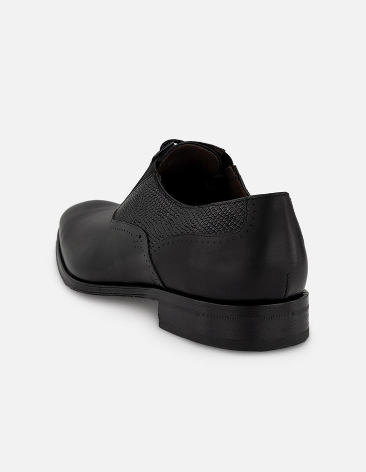 Zapato Inglés negro de piel para hombre con elásticos laterales