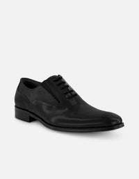 Zapato Inglés negro de piel para hombre con elásticos laterales