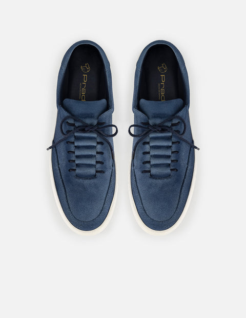 Tenis azul en ante para hombre con ajuste de cordones