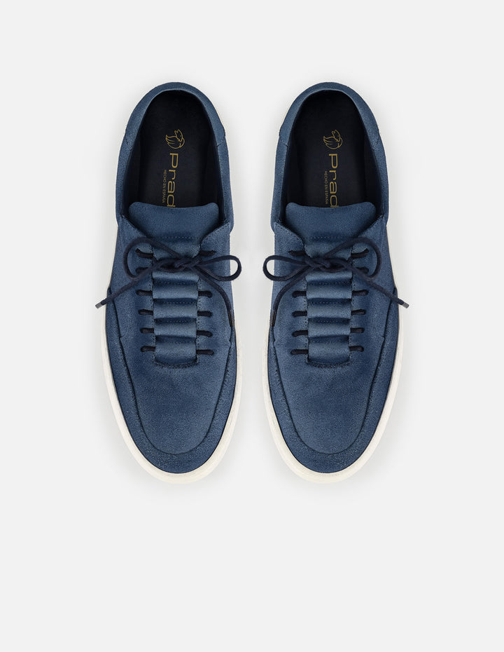 Tenis azul en ante para hombre con ajuste de cordones