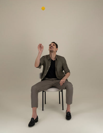 Mocasines negro en piel trenzada para hombre