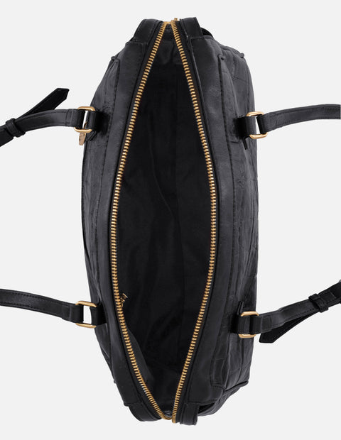 Bolso Bowling negro vegano para mujer con grabado tipo coco