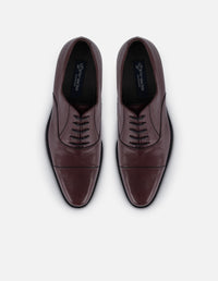 Zapato inglés vino en piel de ciervo para hombre con suela comfort light