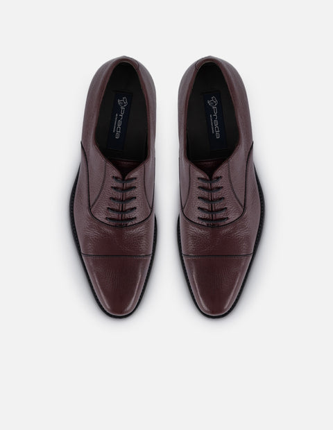 Zapato inglés vino en piel de ciervo para hombre con suela comfort light