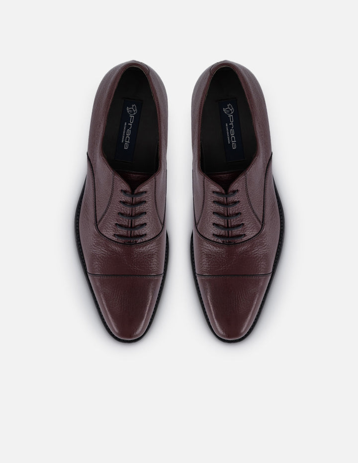 Zapato inglés vino en piel de ciervo para hombre con suela comfort light