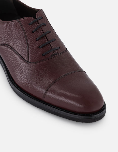Zapato inglés vino en piel de ciervo para hombre con suela comfort light