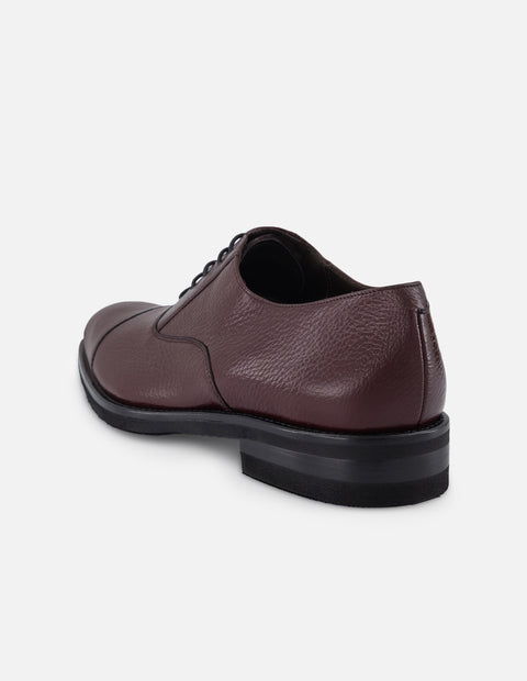 Zapato inglés vino en piel de ciervo para hombre con suela comfort light