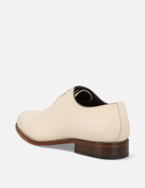 Oxford en piel napa color hueso