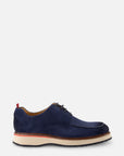 Zapato Blucher en piel ante color azul para hombre