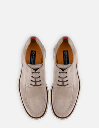 Zapato Blucher en piel ante color gris para hombre