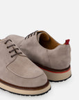Zapato Blucher en piel ante color gris para hombre
