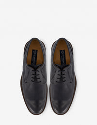Blucher en piel napa color negro con calado para hombre