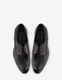 Blucher formal en piel napa color negro con calado para hombre