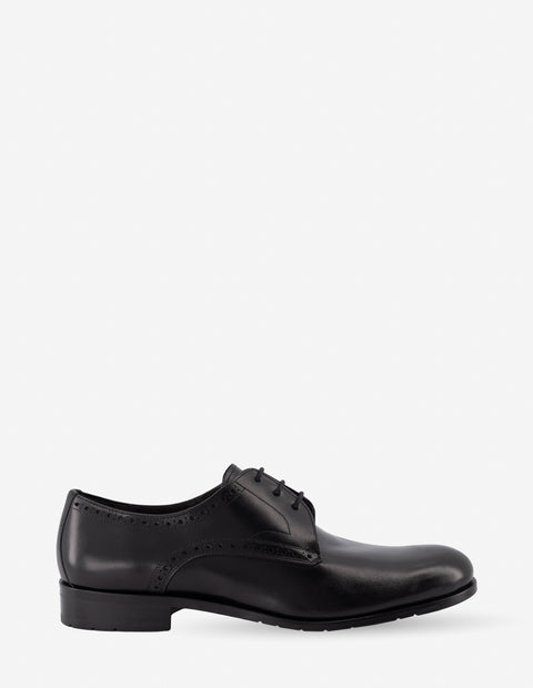 Blucher formal en piel napa color negro con calado para hombre