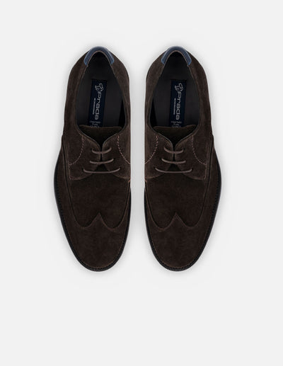 Blucher en piel ante color marrón para hombre